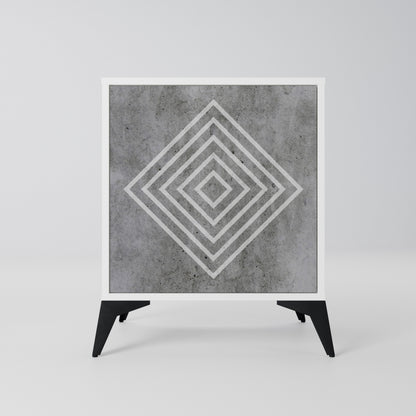 POLYGONAL ARTISTRY Madia a 1 Anta in Finitura Bianca