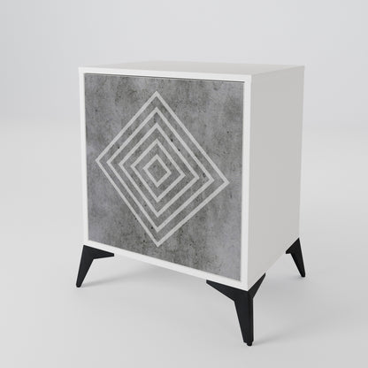 POLYGONAL ARTISTRY Madia a 1 Anta in Finitura Bianca