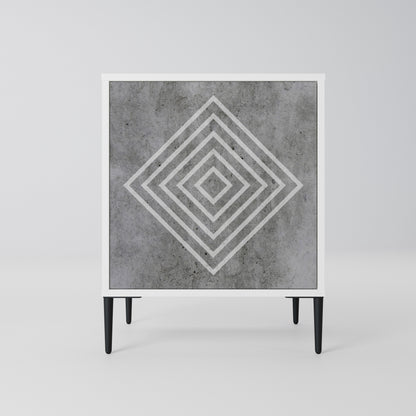 POLYGONAL ARTISTRY Madia a 1 Anta in Finitura Bianca