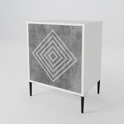 POLYGONAL ARTISTRY Madia a 1 Anta in Finitura Bianca