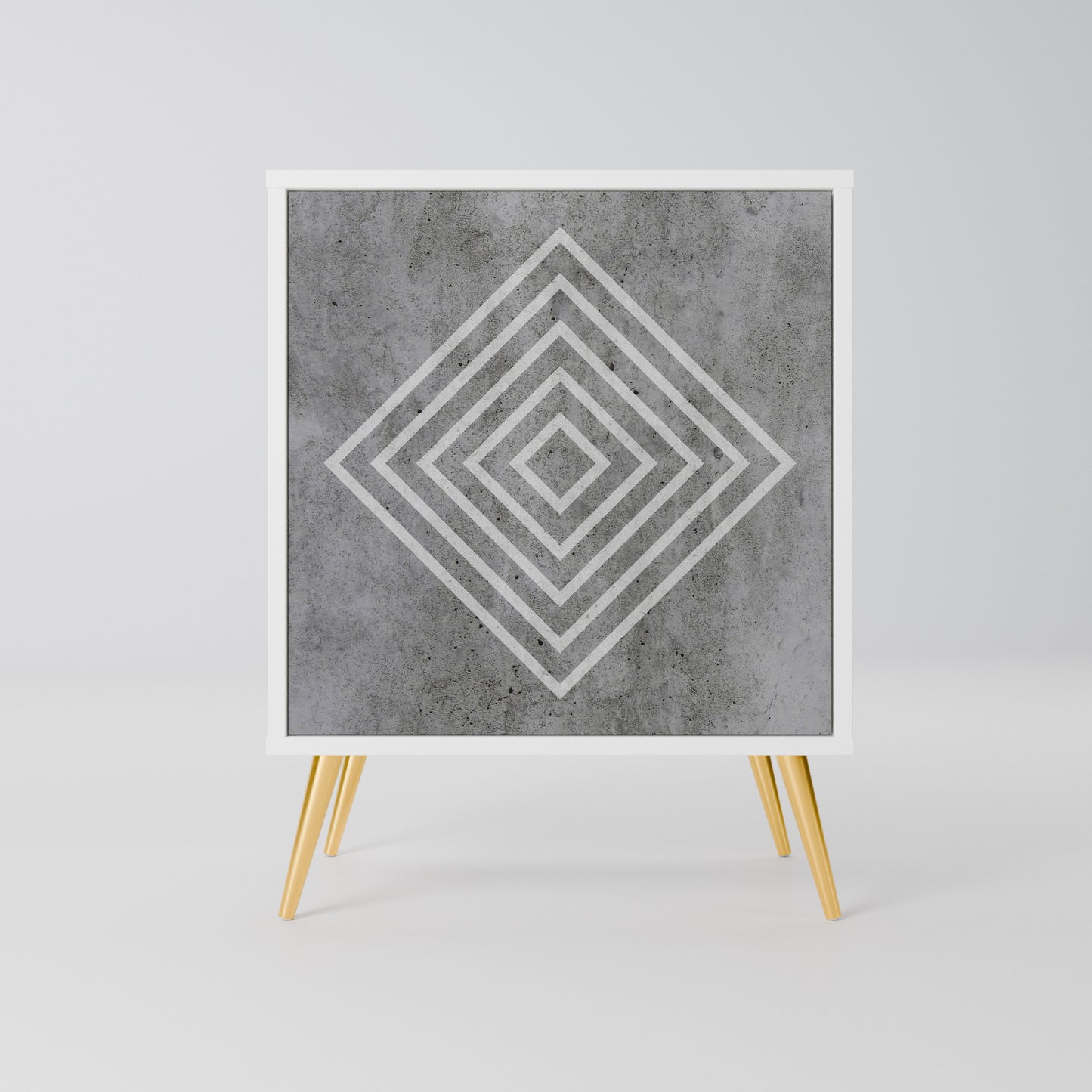 POLYGONAL ARTISTRY Madia a 1 Anta in Finitura Bianca