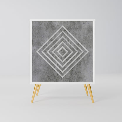 POLYGONAL ARTISTRY Madia a 1 Anta in Finitura Bianca