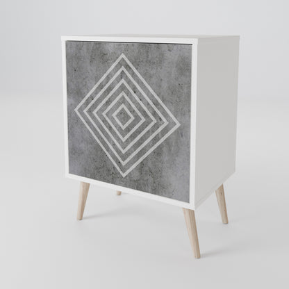 POLYGONAL ARTISTRY Madia a 1 Anta in Finitura Bianca