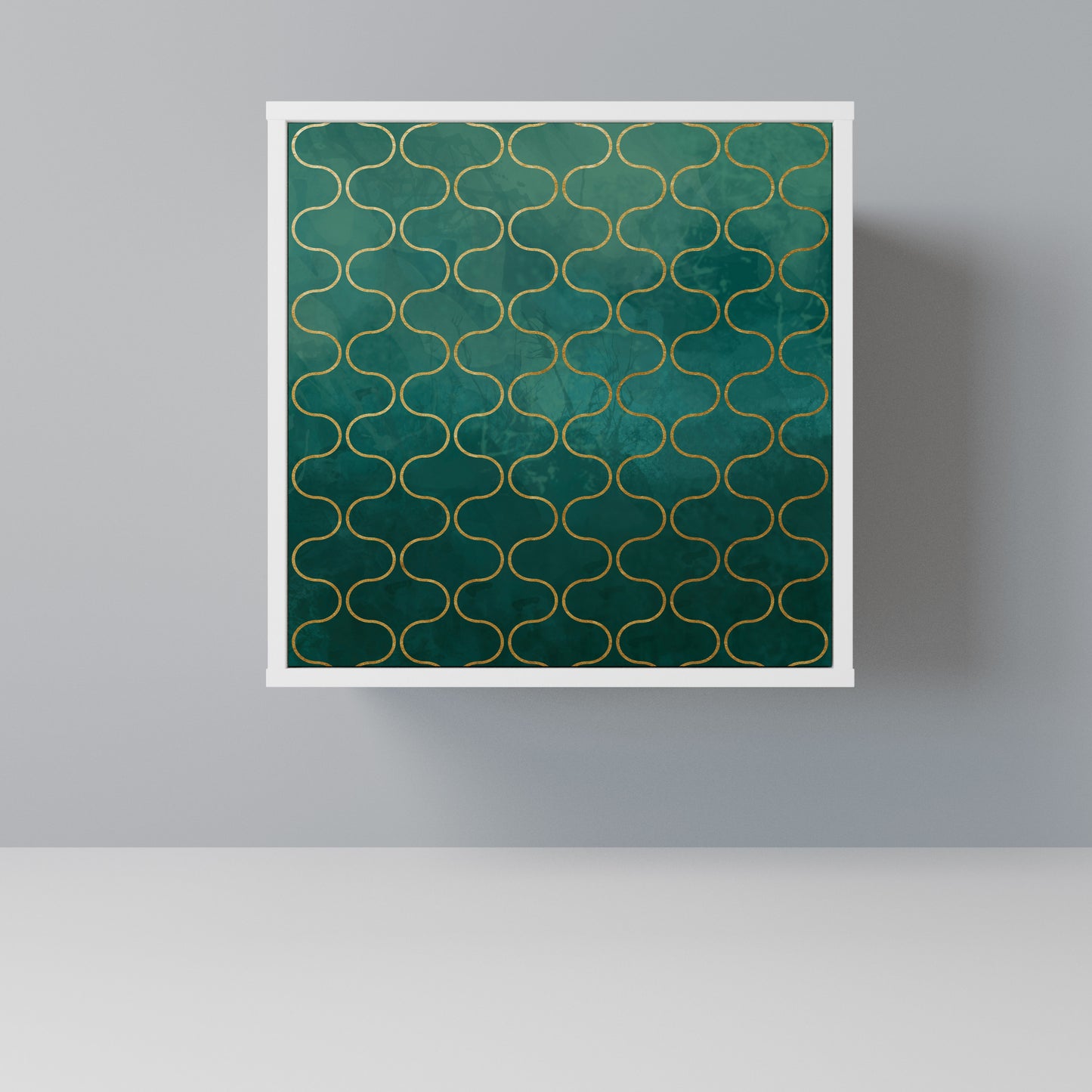 TESSELATED GREENERY Madia a 1 Anta in Finitura Bianca