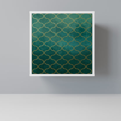 TESSELATED GREENERY Madia a 1 Anta in Finitura Bianca