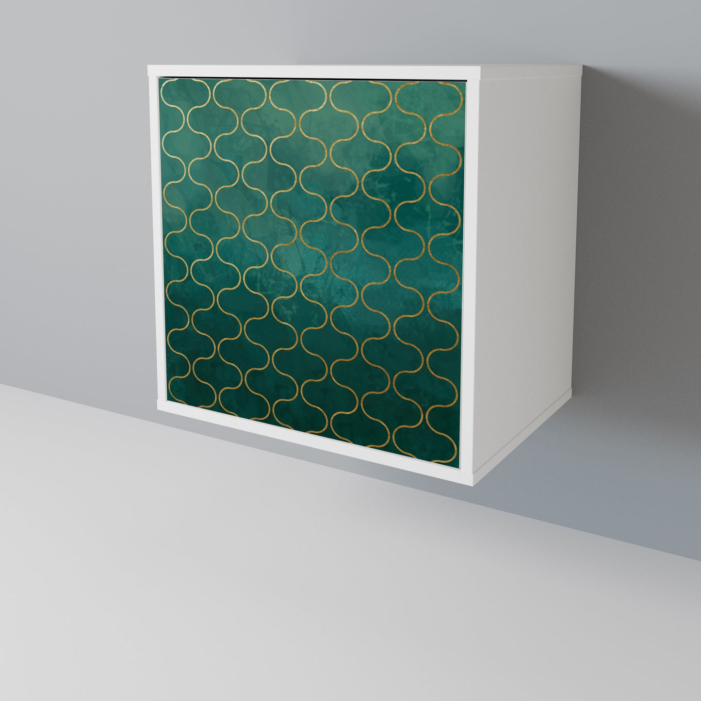 TESSELATED GREENERY Madia a 1 Anta in Finitura Bianca