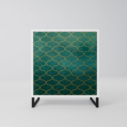 TESSELATED GREENERY Madia a 1 Anta in Finitura Bianca