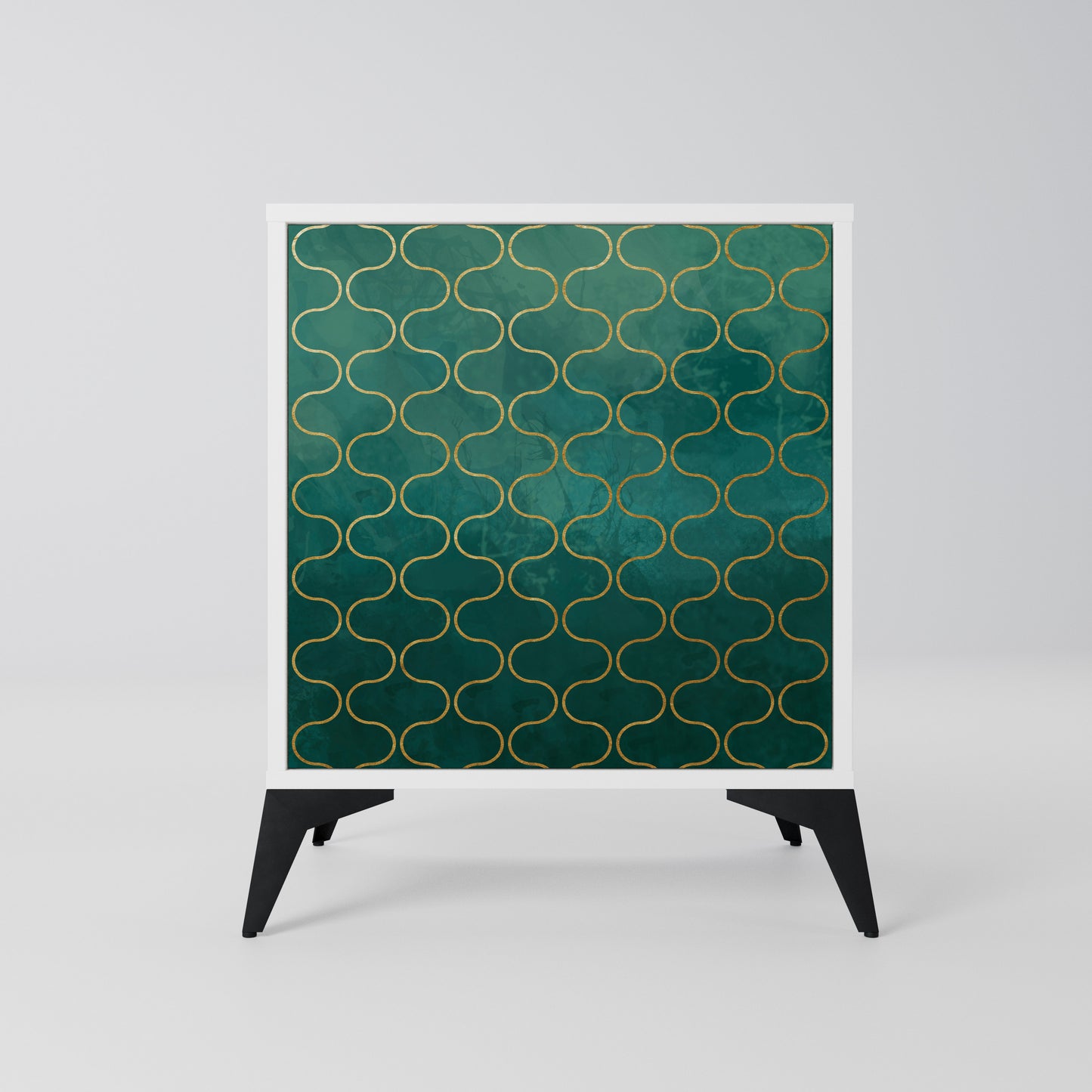 TESSELATED GREENERY Madia a 1 Anta in Finitura Bianca