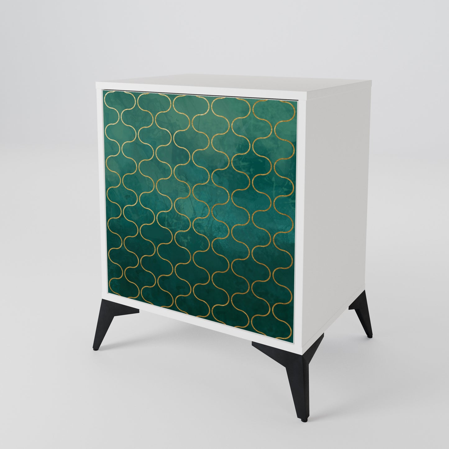 TESSELATED GREENERY Madia a 1 Anta in Finitura Bianca