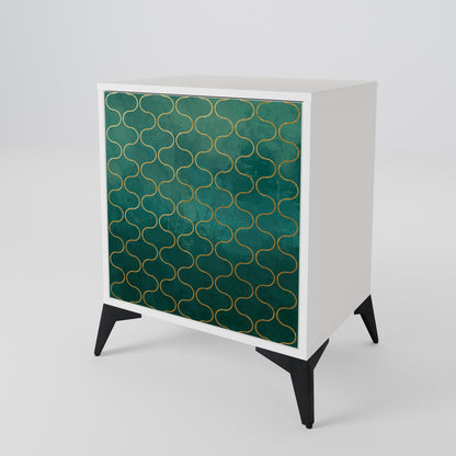 TESSELATED GREENERY Madia a 1 Anta in Finitura Bianca