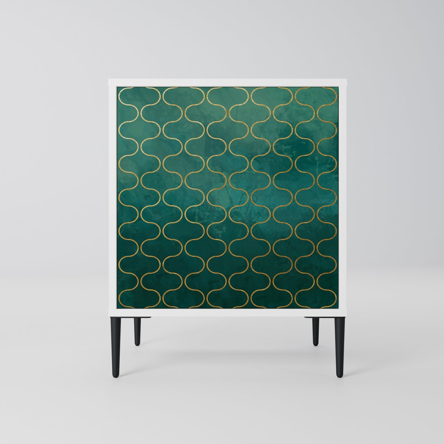 TESSELATED GREENERY Madia a 1 Anta in Finitura Bianca