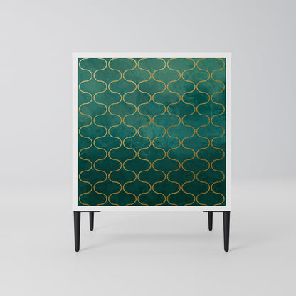 TESSELATED GREENERY Madia a 1 Anta in Finitura Bianca