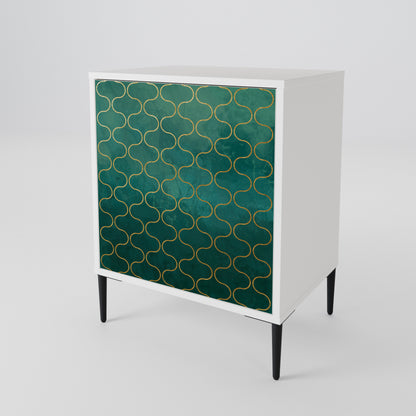 TESSELATED GREENERY Madia a 1 Anta in Finitura Bianca