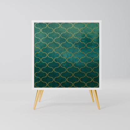 TESSELATED GREENERY Madia a 1 Anta in Finitura Bianca