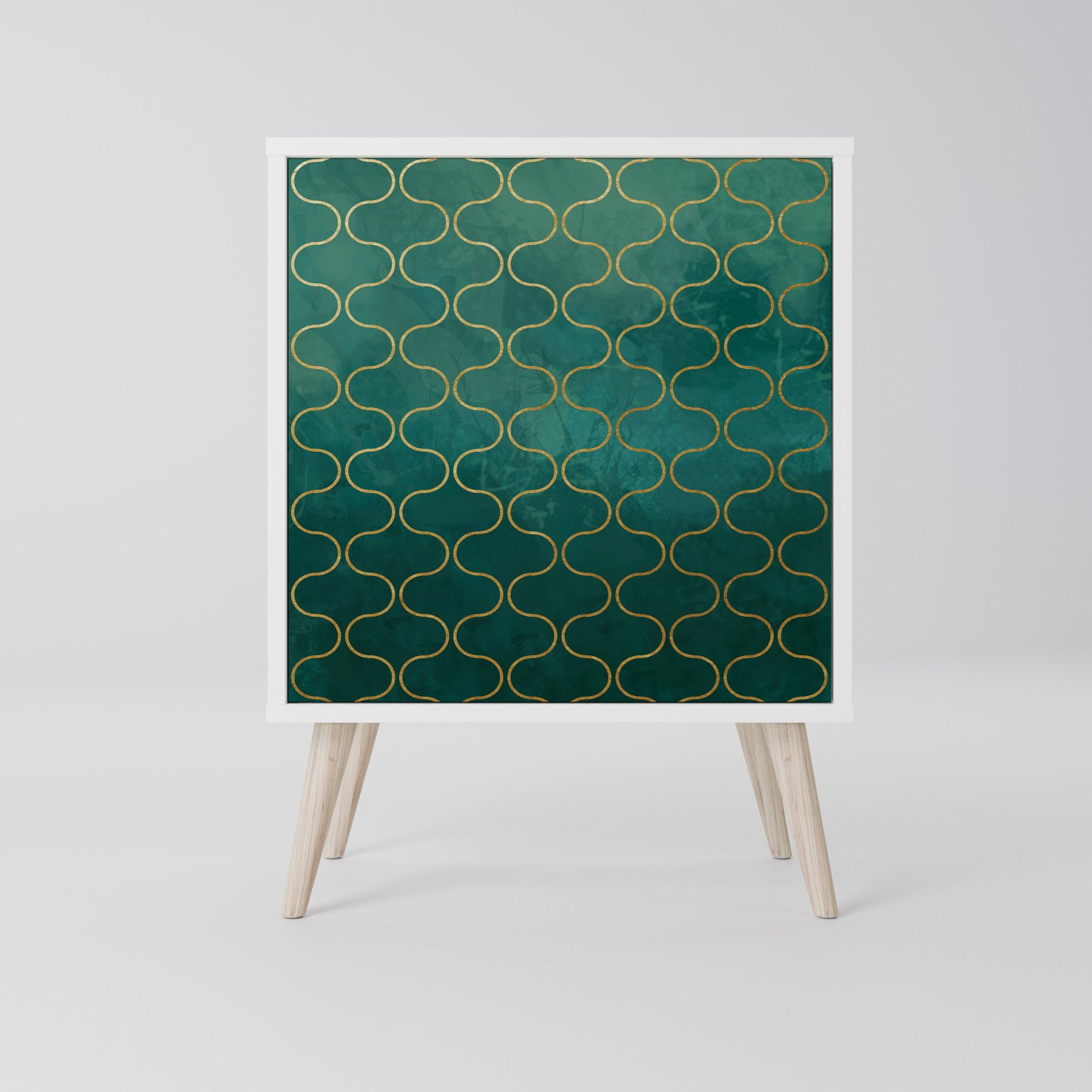 TESSELATED GREENERY Madia a 1 Anta in Finitura Bianca