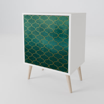 TESSELATED GREENERY Madia a 1 Anta in Finitura Bianca