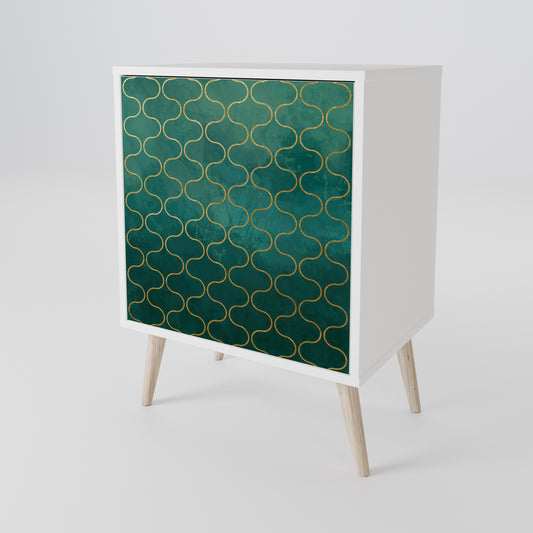 TESSELATED GREENERY Madia a 1 Anta in Finitura Bianca