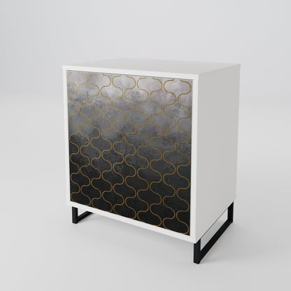 TESSELATED GRAYISH Madia a 1 Anta in Finitura Bianca