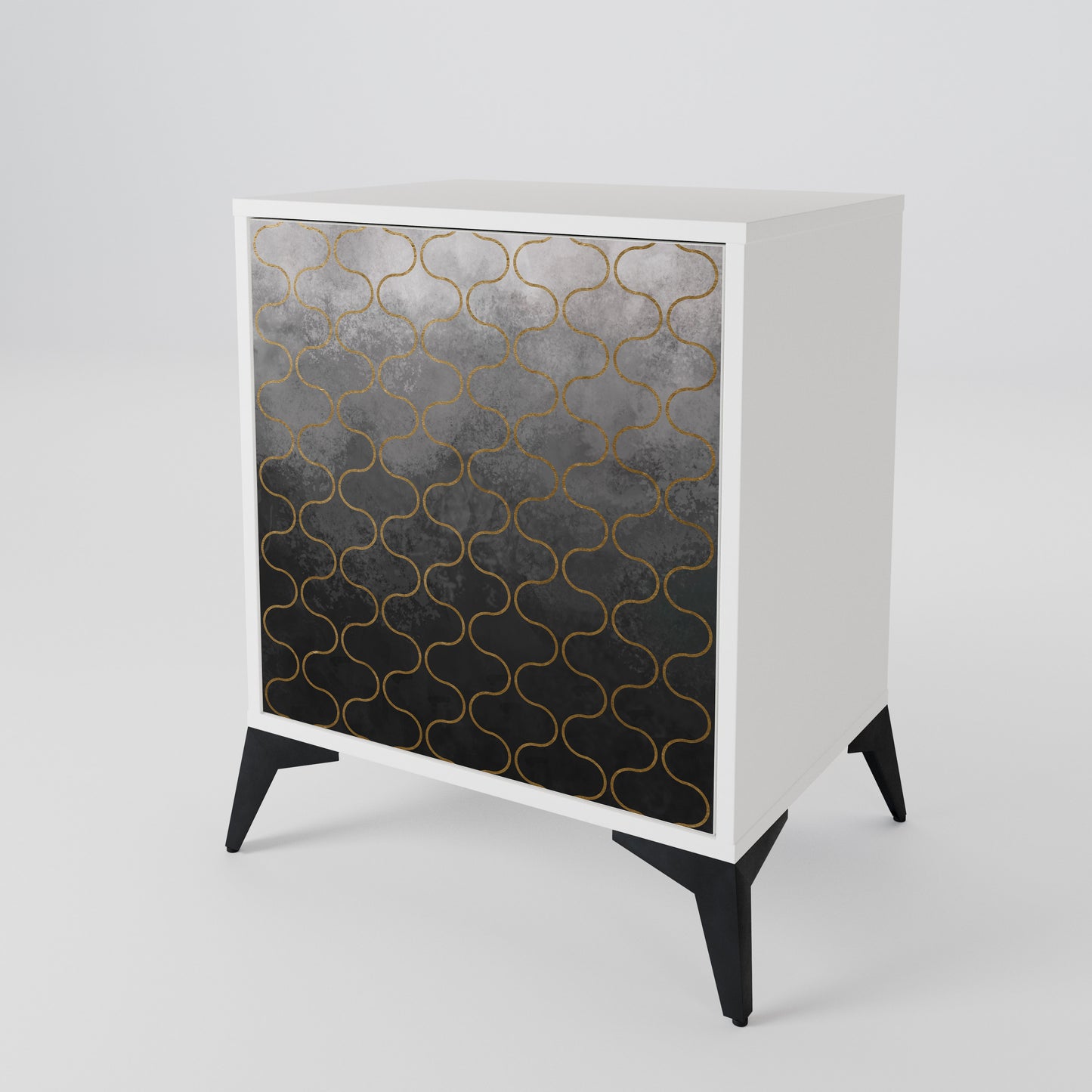 TESSELATED GRAYISH Madia a 1 Anta in Finitura Bianca