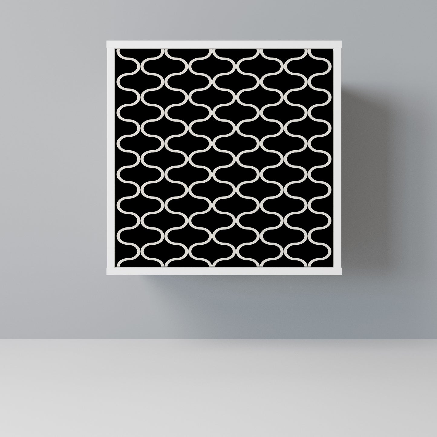 TESSELATED BLACKNESS Madia a 1 Anta in Finitura Bianca