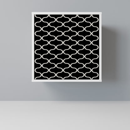 TESSELATED BLACKNESS Madia a 1 Anta in Finitura Bianca