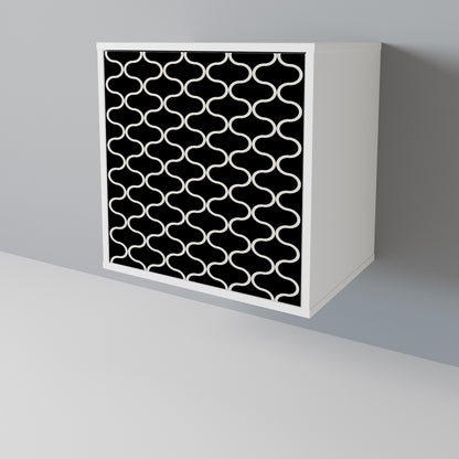 TESSELATED BLACKNESS Madia a 1 Anta in Finitura Bianca