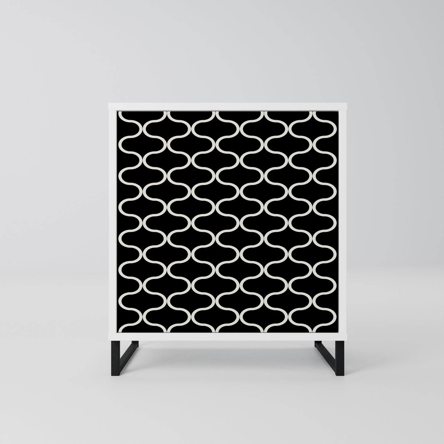 TESSELATED BLACKNESS Madia a 1 Anta in Finitura Bianca