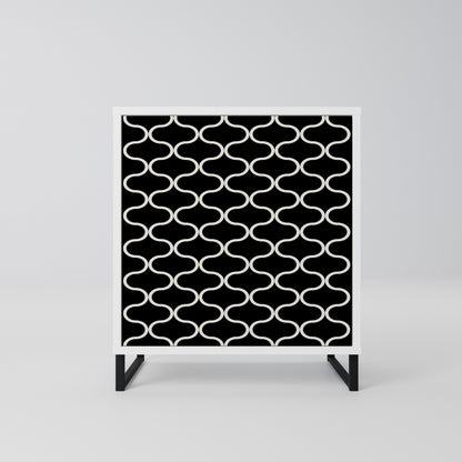 TESSELATED BLACKNESS Madia a 1 Anta in Finitura Bianca