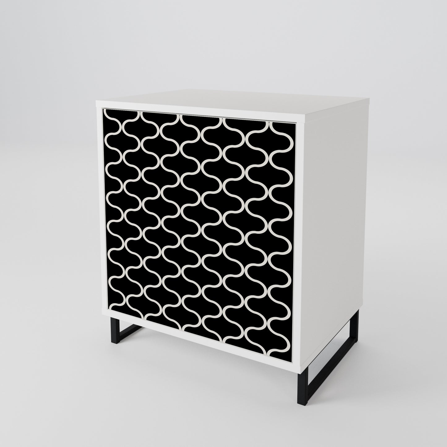 TESSELATED BLACKNESS Madia a 1 Anta in Finitura Bianca