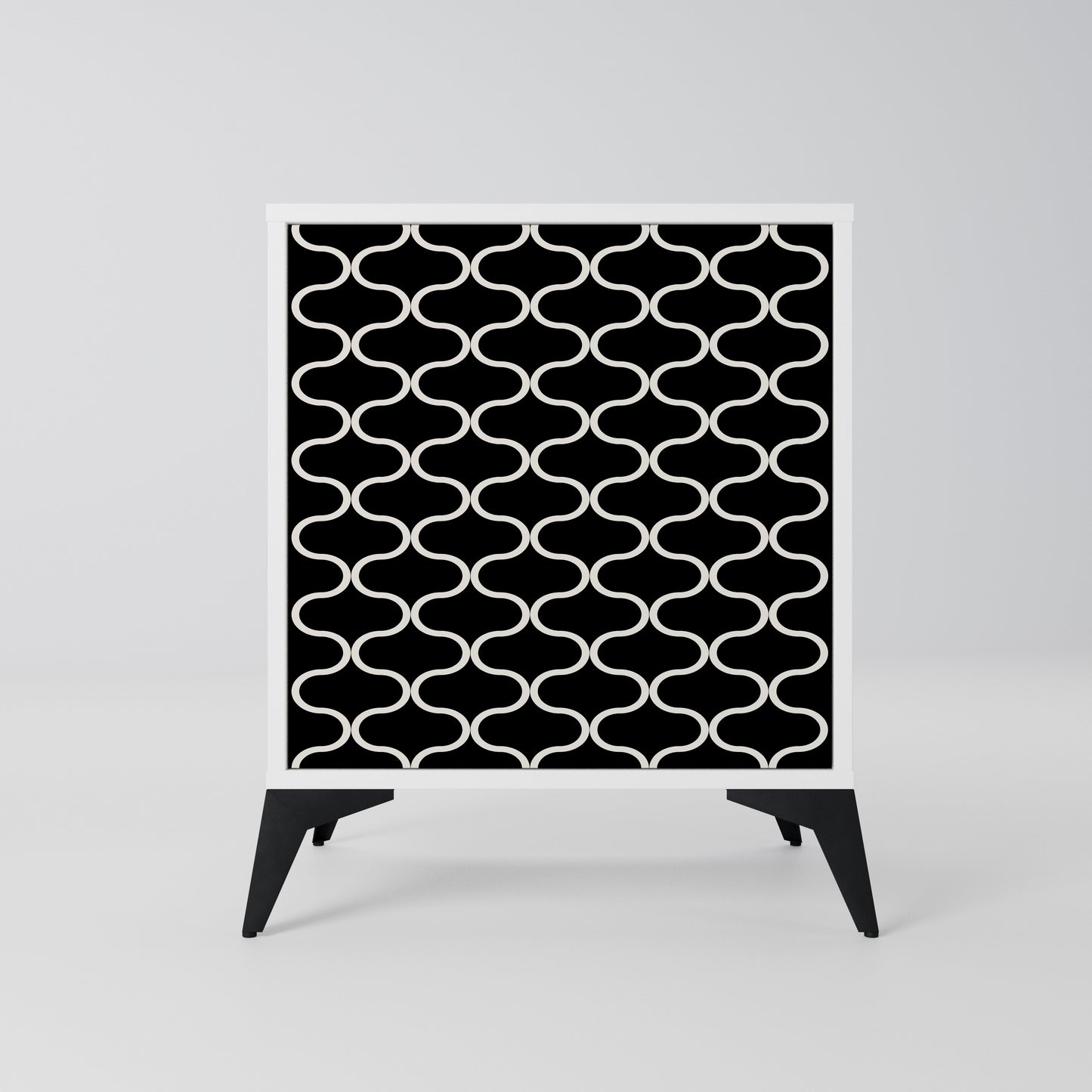 TESSELATED BLACKNESS Madia a 1 Anta in Finitura Bianca