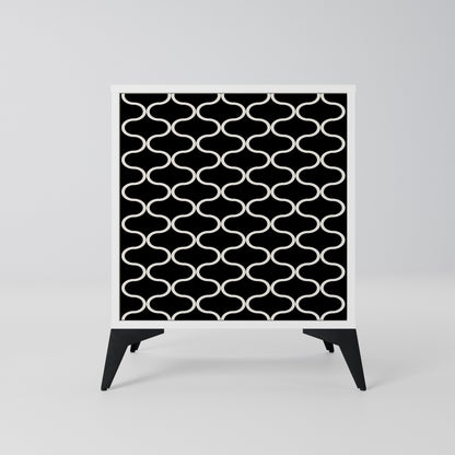 TESSELATED BLACKNESS Madia a 1 Anta in Finitura Bianca