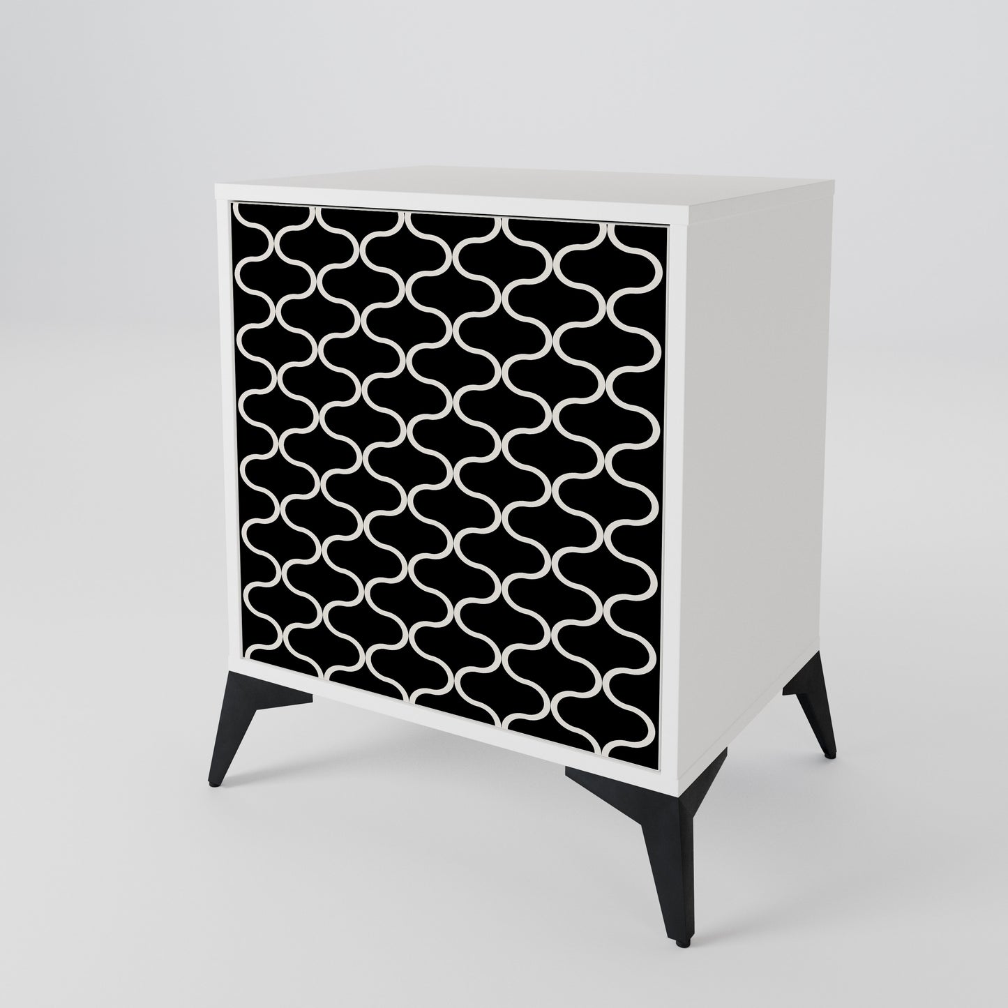 TESSELATED BLACKNESS Madia a 1 Anta in Finitura Bianca