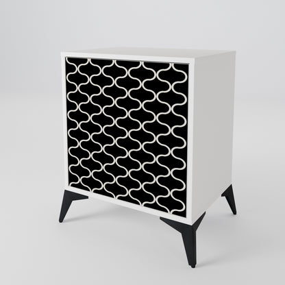 TESSELATED BLACKNESS Madia a 1 Anta in Finitura Bianca