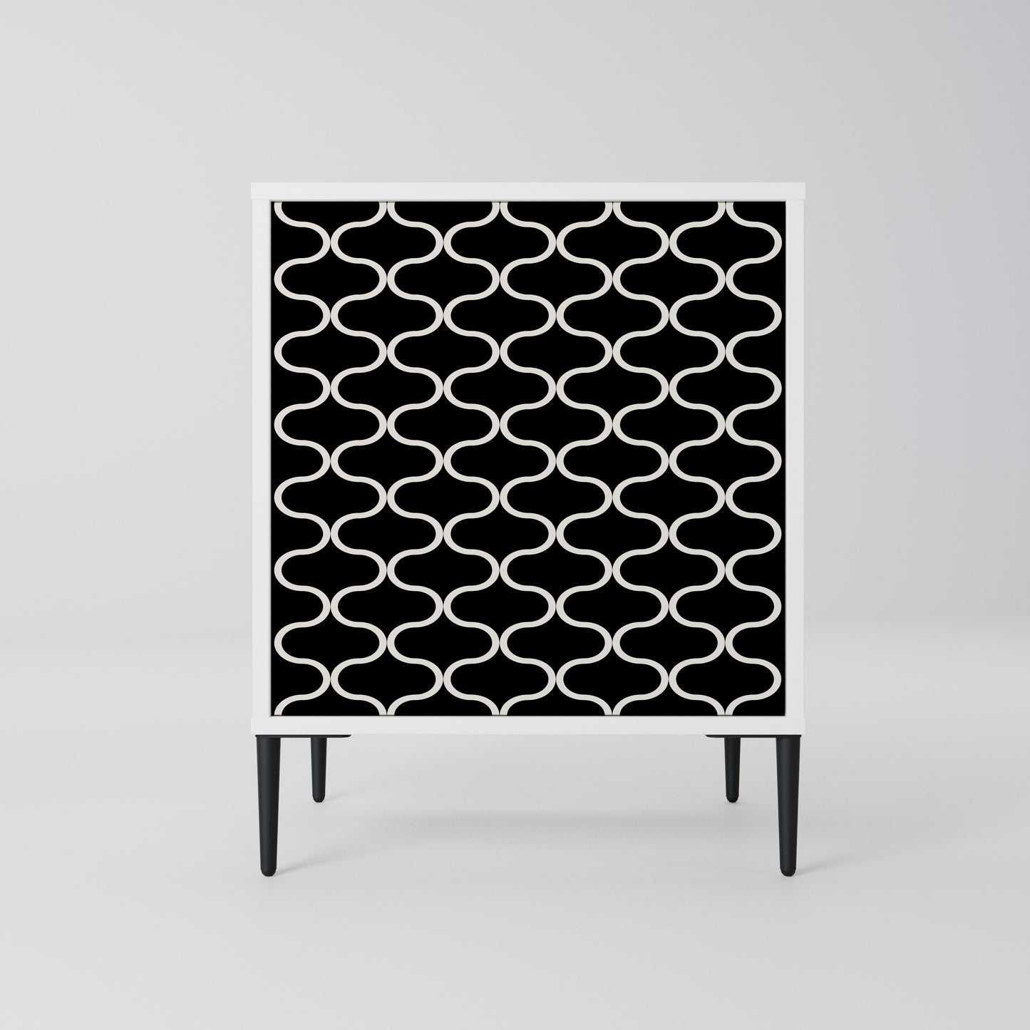 TESSELATED BLACKNESS Madia a 1 Anta in Finitura Bianca