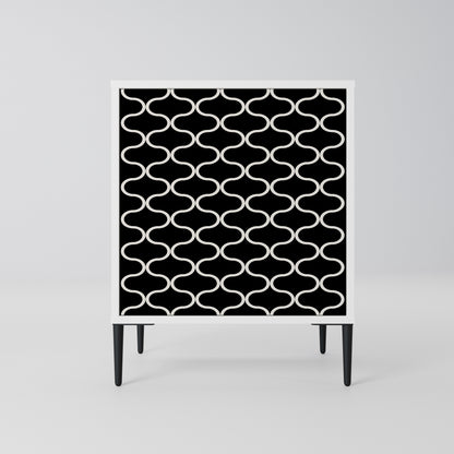 TESSELATED BLACKNESS Madia a 1 Anta in Finitura Bianca