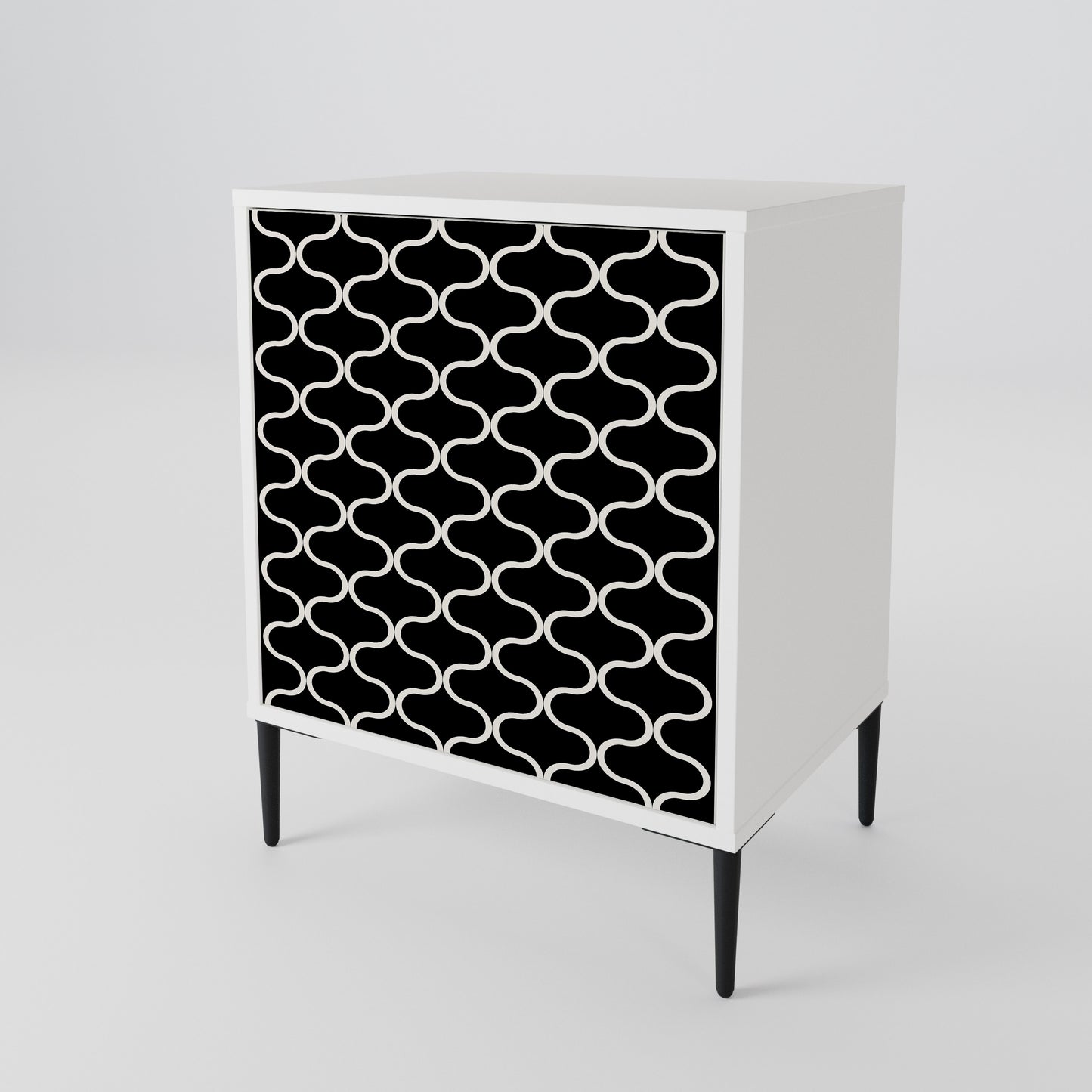 TESSELATED BLACKNESS Madia a 1 Anta in Finitura Bianca