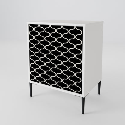 TESSELATED BLACKNESS Madia a 1 Anta in Finitura Bianca