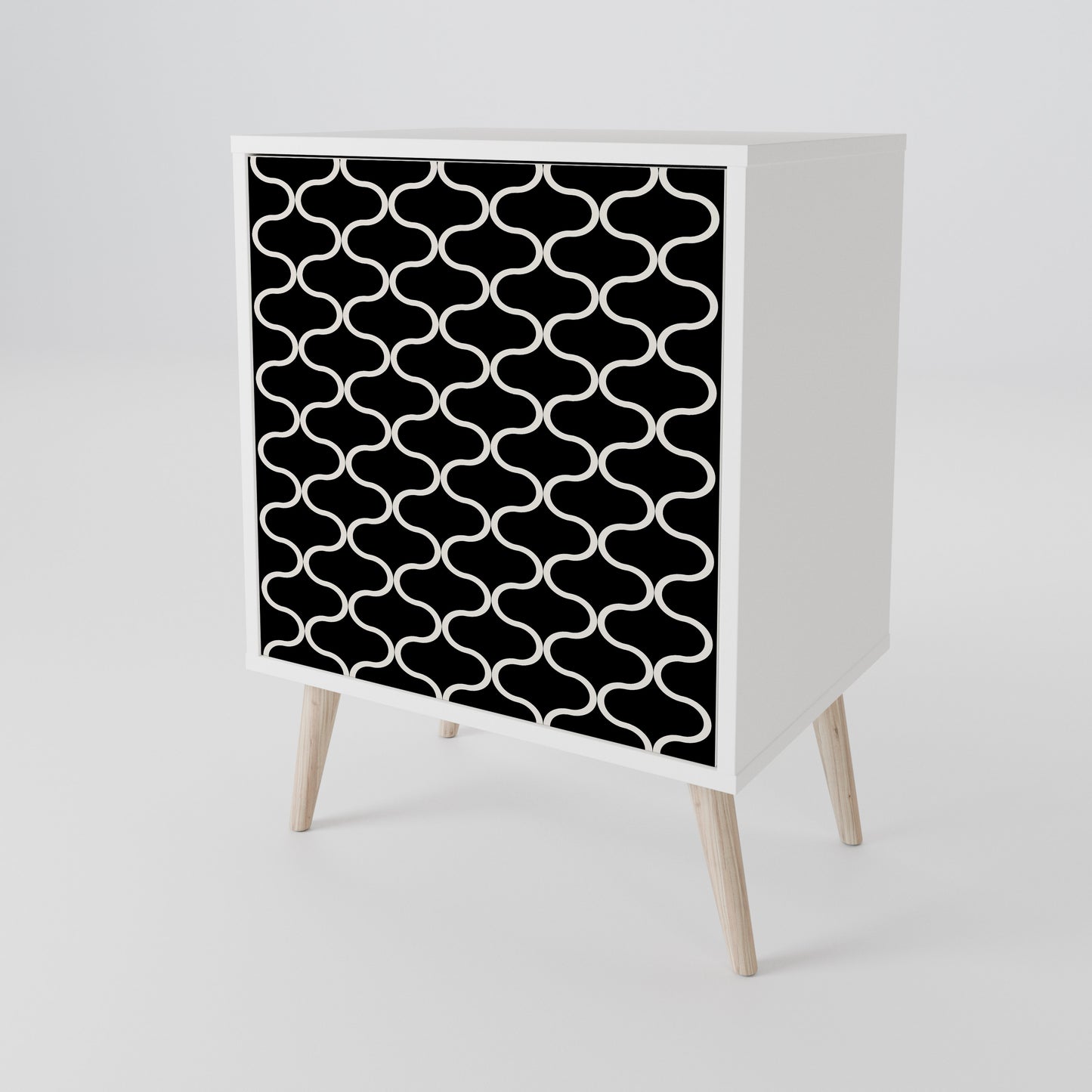 TESSELATED BLACKNESS Madia a 1 Anta in Finitura Bianca