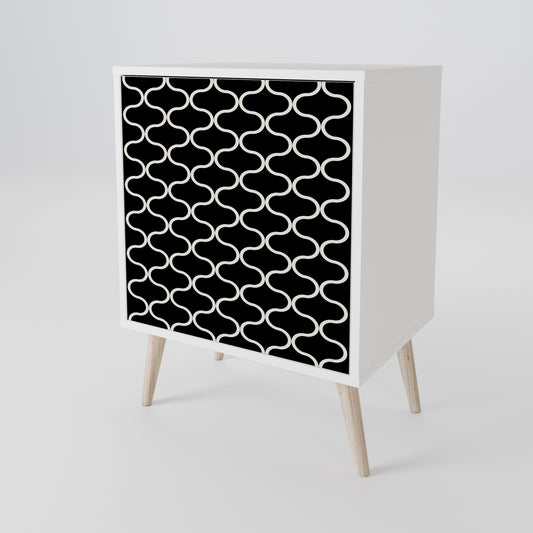 TESSELATED BLACKNESS Madia a 1 Anta in Finitura Bianca