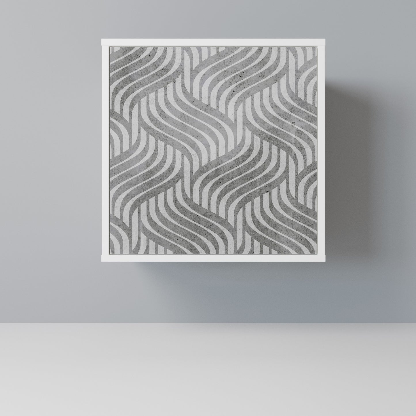 CONCRETE MOVEMENT Madia a 1 Anta in Finitura Bianca