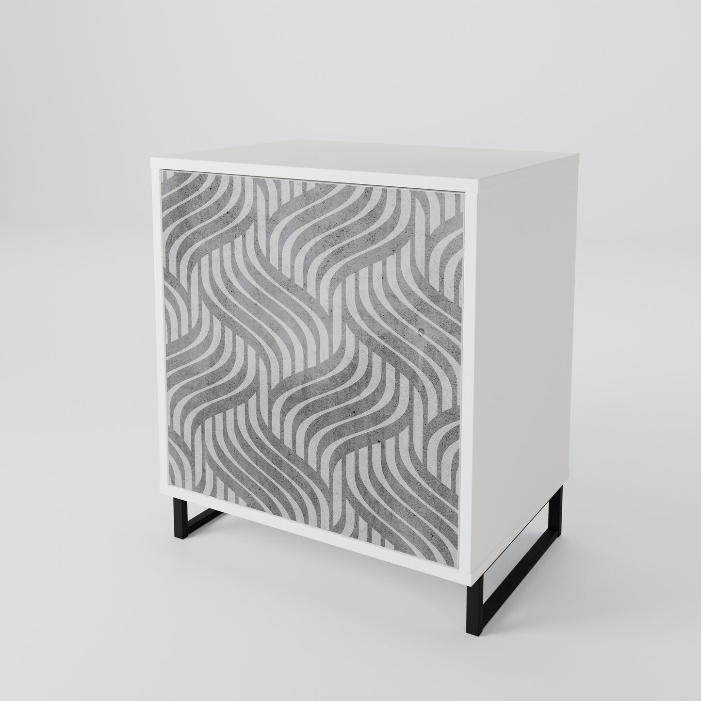 CONCRETE MOVEMENT Madia a 1 Anta in Finitura Bianca