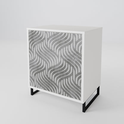 CONCRETE MOVEMENT Madia a 1 Anta in Finitura Bianca