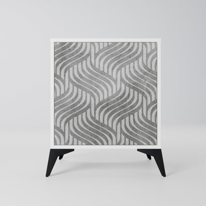 CONCRETE MOVEMENT Madia a 1 Anta in Finitura Bianca