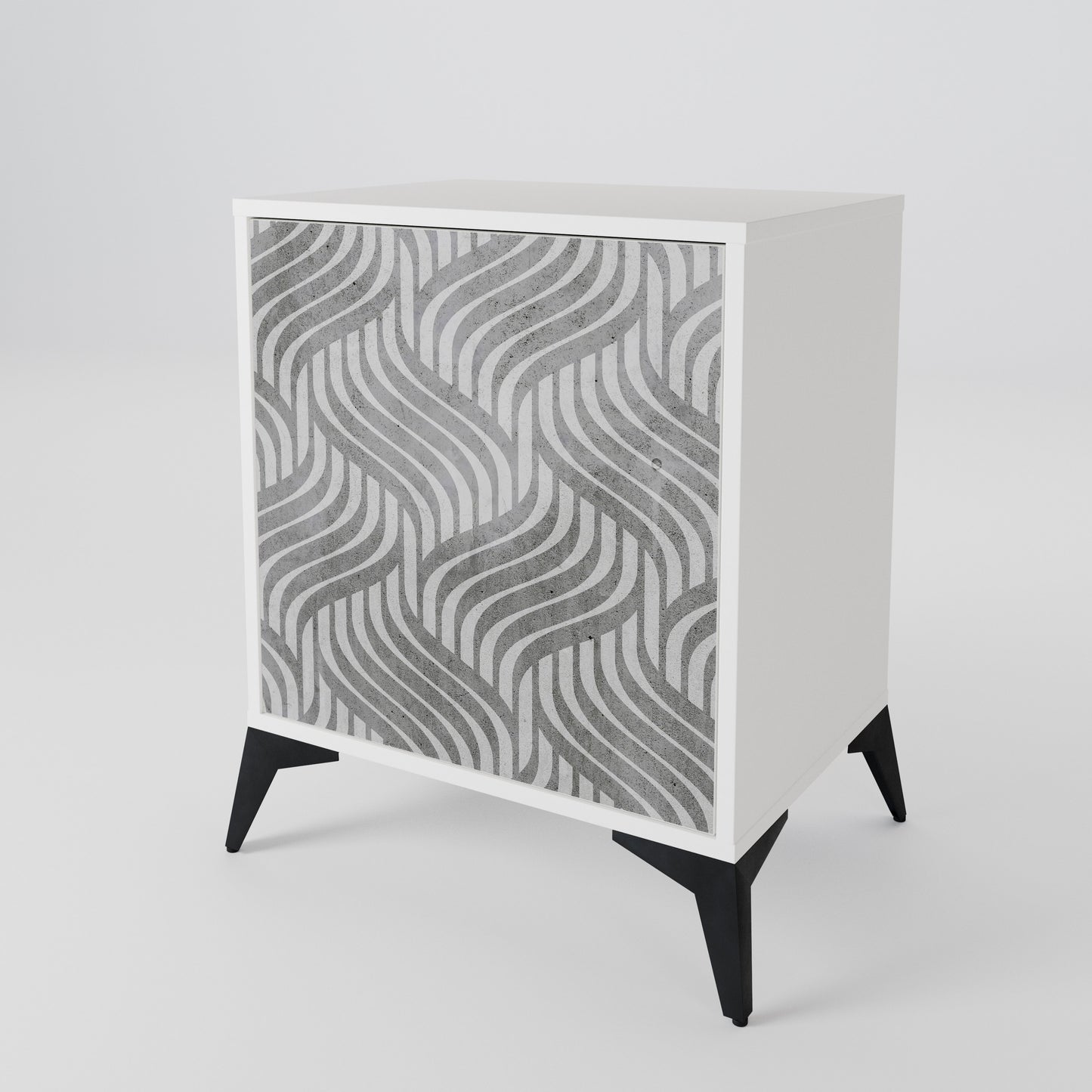 CONCRETE MOVEMENT Madia a 1 Anta in Finitura Bianca