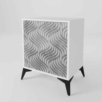 CONCRETE MOVEMENT Madia a 1 Anta in Finitura Bianca