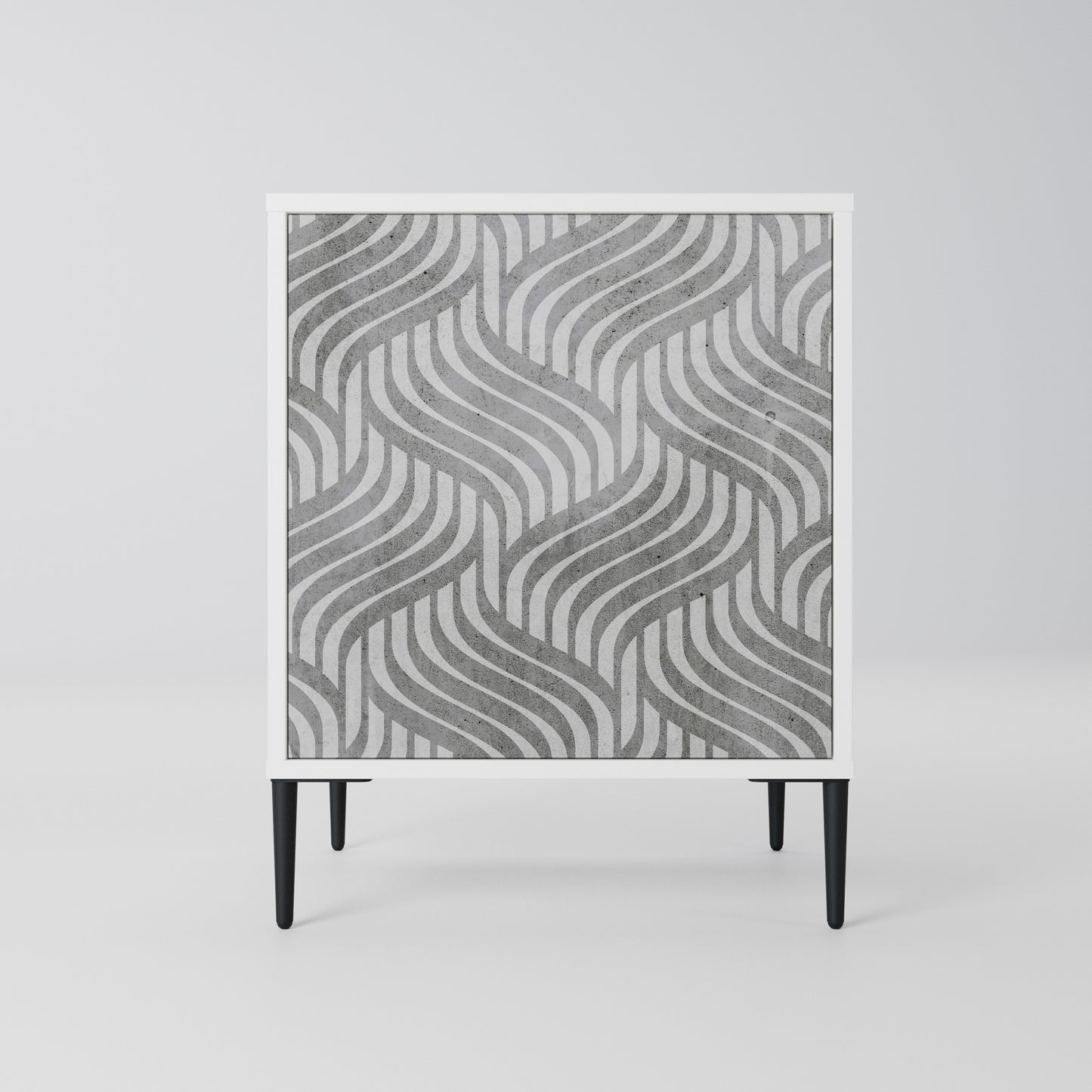 CONCRETE MOVEMENT Madia a 1 Anta in Finitura Bianca