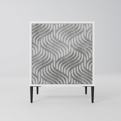 CONCRETE MOVEMENT Madia a 1 Anta in Finitura Bianca