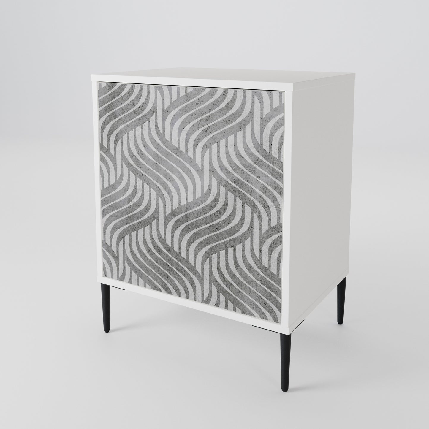 CONCRETE MOVEMENT Madia a 1 Anta in Finitura Bianca