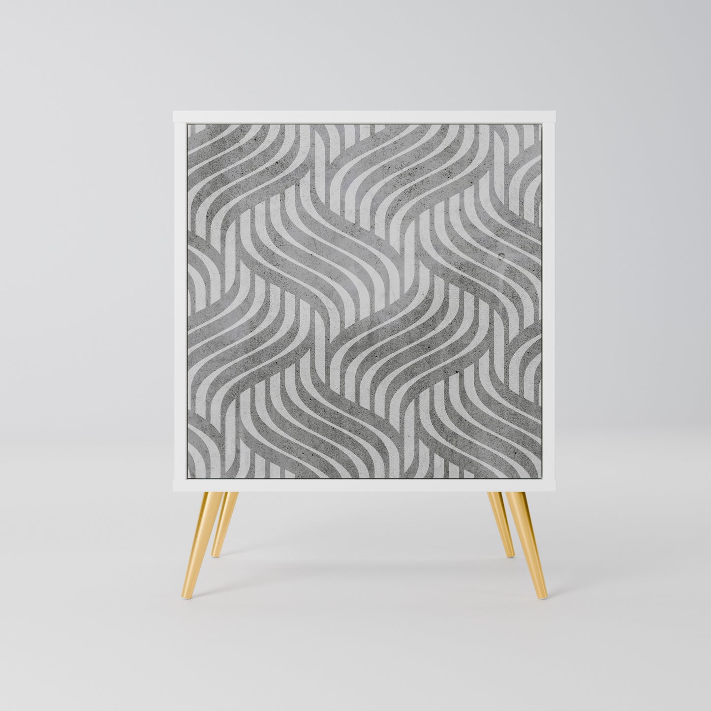 CONCRETE MOVEMENT Madia a 1 Anta in Finitura Bianca