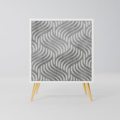 CONCRETE MOVEMENT Madia a 1 Anta in Finitura Bianca